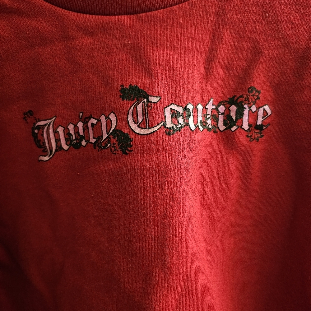 JUICY COUTURE Red Logo Crop top Sweatshirt β Size XS ππ₯ - Picture 2 of 10